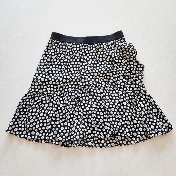 Anthropologie Maeve Ruffled Black and White Button Print Mini Skirt Size S - Picture 7 of 16